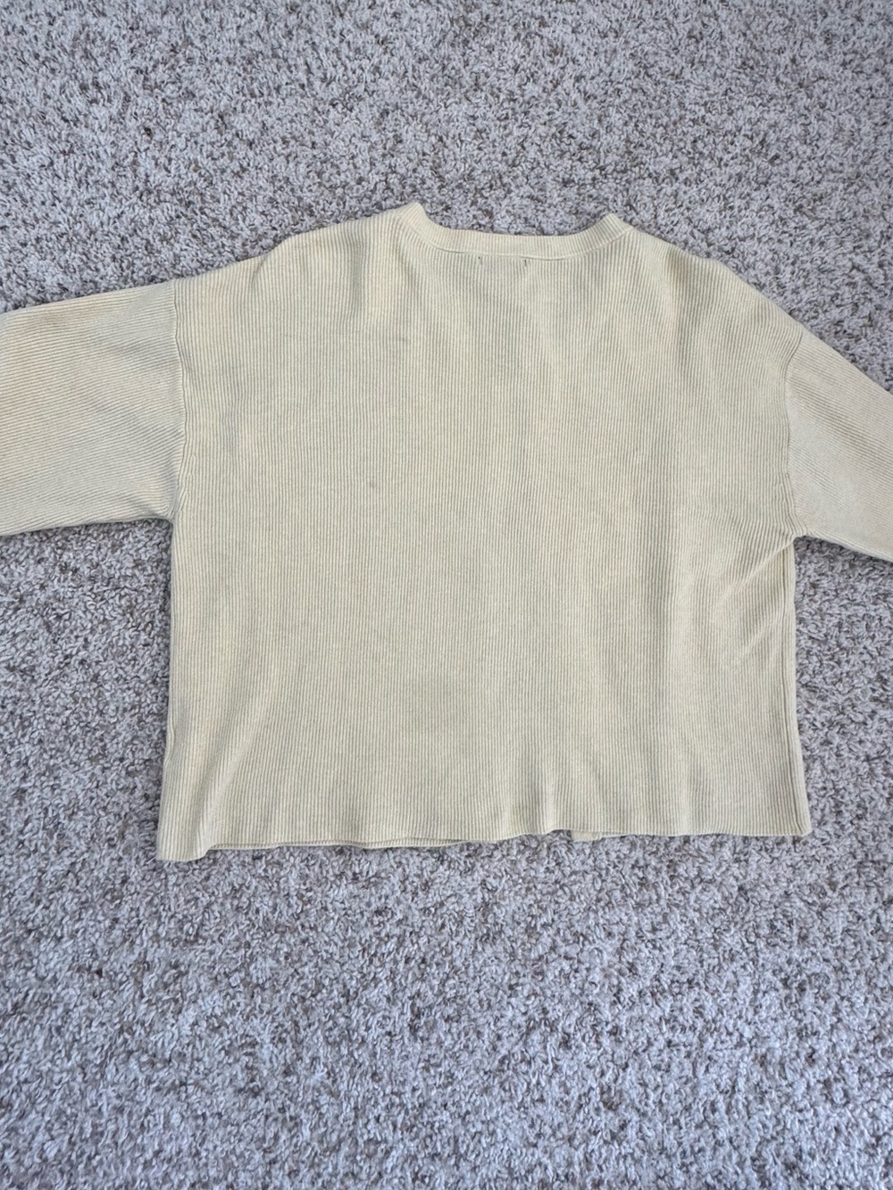 Wild Fable Light Yellow Ribbed Button-Front Cardigan - Picture 2 of 2